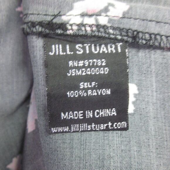 Jill Stuart Womens Size M VINTAGE 90's Black Floral Dress Button Front  36" Bust - Picture 6 of 11